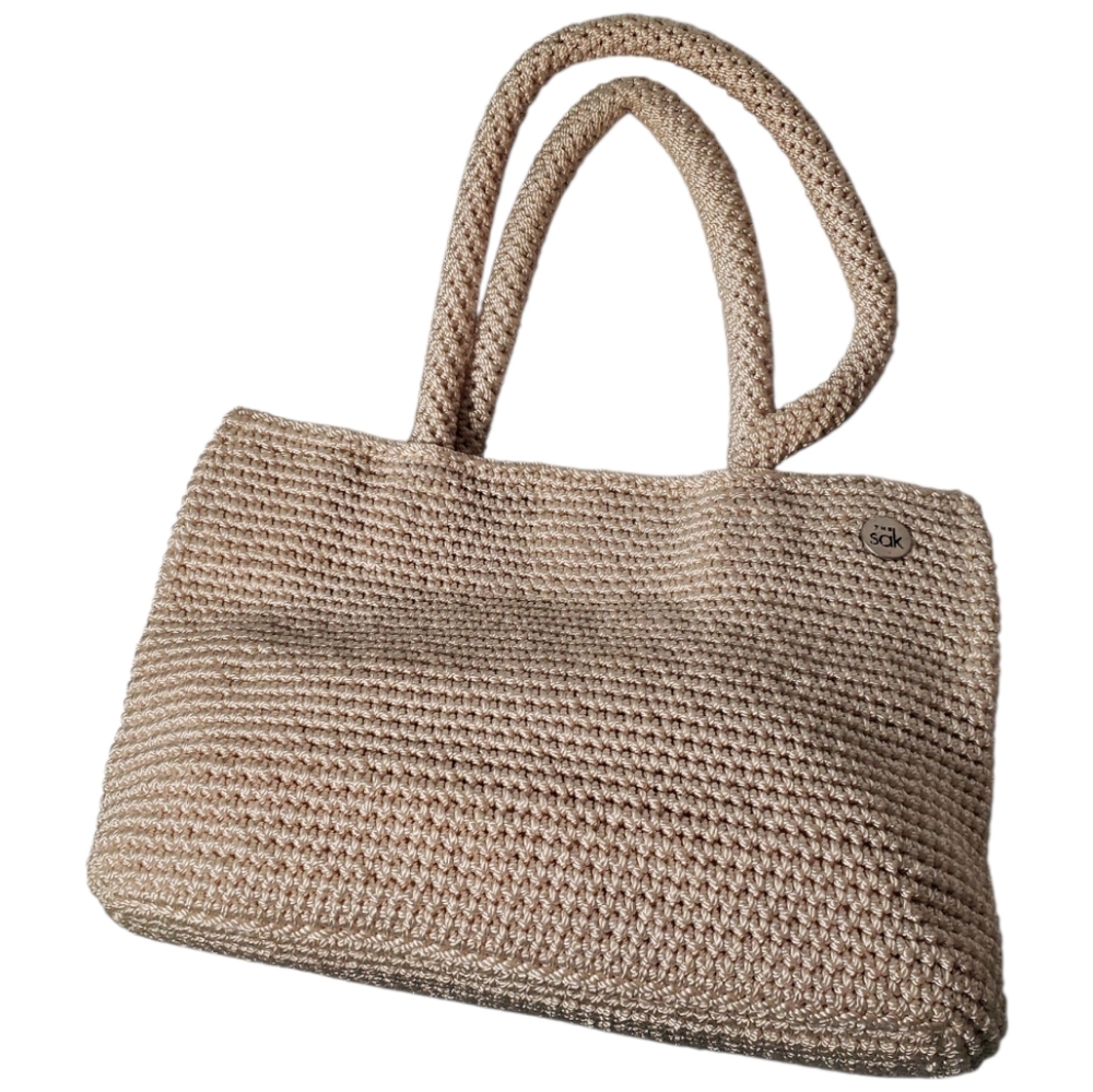 Vintage The Sax Crocheted Nylon Small Evening Event Handbag FLAW Magnetic Close